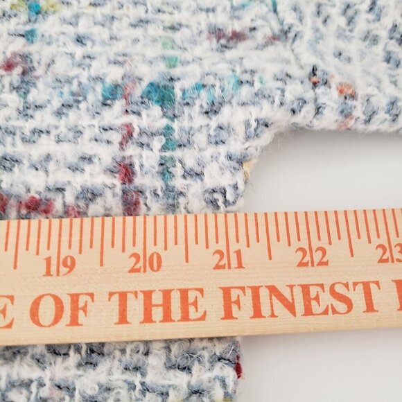 Vilagallo 40 Tweed Blazer Wool Blend Pockets Open Jacket Womens Size Large - Picture 12 of 13